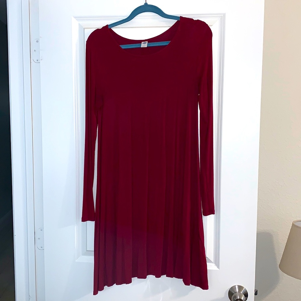 Old Navy Maroon Swing Dress